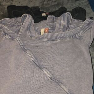 Pilcro Crossover Sweatshirt Bundle in Purple and Charcoal